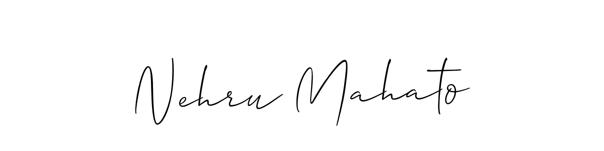 How to make Nehru Mahato name signature. Use Allison_Script style for creating short signs online. This is the latest handwritten sign. Nehru Mahato signature style 2 images and pictures png