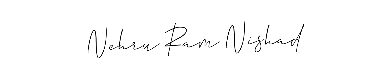 You should practise on your own different ways (Allison_Script) to write your name (Nehru Ram Nishad) in signature. don't let someone else do it for you. Nehru Ram Nishad signature style 2 images and pictures png