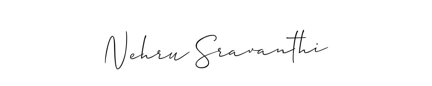 How to Draw Nehru Sravanthi signature style? Allison_Script is a latest design signature styles for name Nehru Sravanthi. Nehru Sravanthi signature style 2 images and pictures png