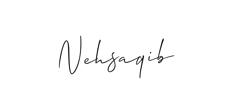 Create a beautiful signature design for name Nehsaqib. With this signature (Allison_Script) fonts, you can make a handwritten signature for free. Nehsaqib signature style 2 images and pictures png