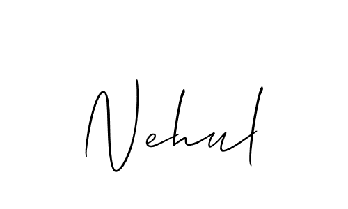 Design your own signature with our free online signature maker. With this signature software, you can create a handwritten (Allison_Script) signature for name Nehul. Nehul signature style 2 images and pictures png