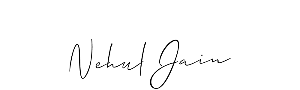 How to make Nehul Jain name signature. Use Allison_Script style for creating short signs online. This is the latest handwritten sign. Nehul Jain signature style 2 images and pictures png