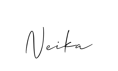 It looks lik you need a new signature style for name Neika. Design unique handwritten (Allison_Script) signature with our free signature maker in just a few clicks. Neika signature style 2 images and pictures png