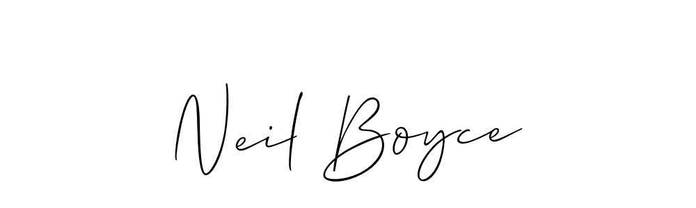 You should practise on your own different ways (Allison_Script) to write your name (Neil Boyce) in signature. don't let someone else do it for you. Neil Boyce signature style 2 images and pictures png