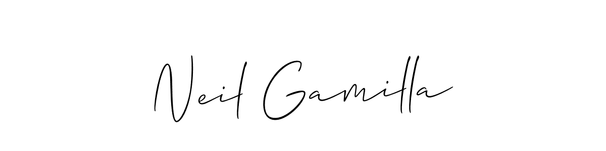 Neil Gamilla stylish signature style. Best Handwritten Sign (Allison_Script) for my name. Handwritten Signature Collection Ideas for my name Neil Gamilla. Neil Gamilla signature style 2 images and pictures png