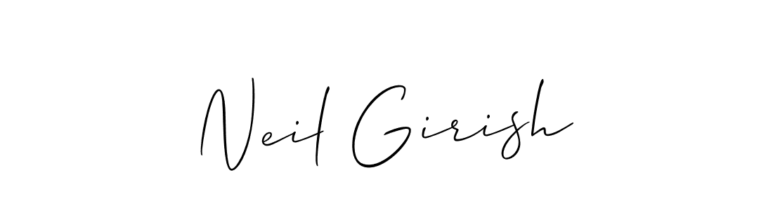 Allison_Script is a professional signature style that is perfect for those who want to add a touch of class to their signature. It is also a great choice for those who want to make their signature more unique. Get Neil Girish name to fancy signature for free. Neil Girish signature style 2 images and pictures png