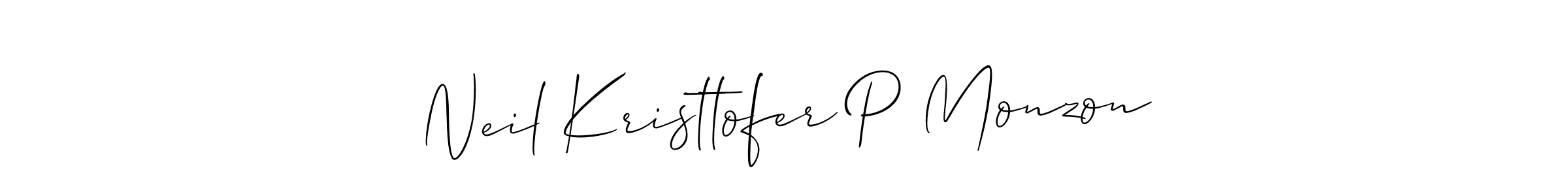 Create a beautiful signature design for name Neil Kristtofer P Monzon. With this signature (Allison_Script) fonts, you can make a handwritten signature for free. Neil Kristtofer P Monzon signature style 2 images and pictures png