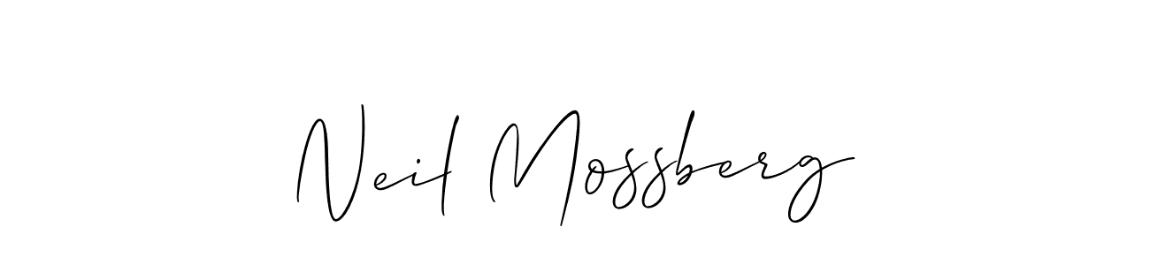 Use a signature maker to create a handwritten signature online. With this signature software, you can design (Allison_Script) your own signature for name Neil Mossberg. Neil Mossberg signature style 2 images and pictures png