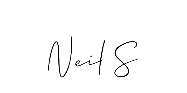 The best way (Allison_Script) to make a short signature is to pick only two or three words in your name. The name Neil S include a total of six letters. For converting this name. Neil S signature style 2 images and pictures png