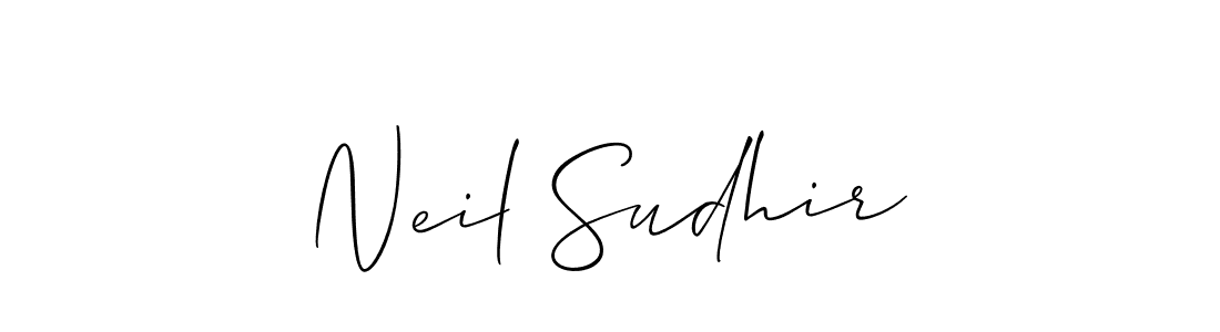 Neil Sudhir stylish signature style. Best Handwritten Sign (Allison_Script) for my name. Handwritten Signature Collection Ideas for my name Neil Sudhir. Neil Sudhir signature style 2 images and pictures png