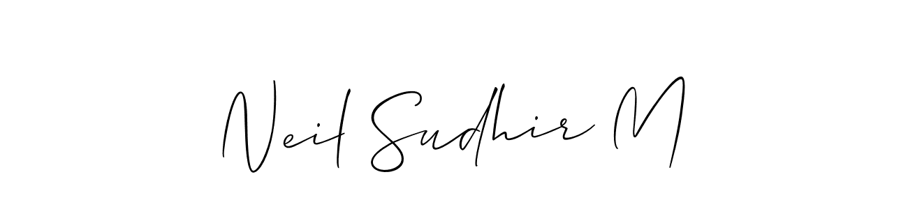 Design your own signature with our free online signature maker. With this signature software, you can create a handwritten (Allison_Script) signature for name Neil Sudhir M. Neil Sudhir M signature style 2 images and pictures png