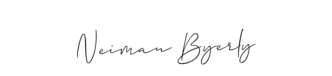 How to make Neiman Byerly name signature. Use Allison_Script style for creating short signs online. This is the latest handwritten sign. Neiman Byerly signature style 2 images and pictures png