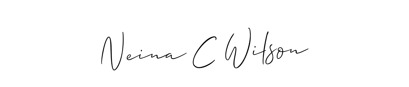 Create a beautiful signature design for name Neina C Wilson. With this signature (Allison_Script) fonts, you can make a handwritten signature for free. Neina C Wilson signature style 2 images and pictures png