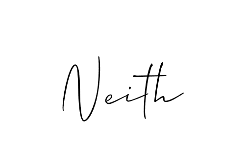 Use a signature maker to create a handwritten signature online. With this signature software, you can design (Allison_Script) your own signature for name Neith. Neith signature style 2 images and pictures png