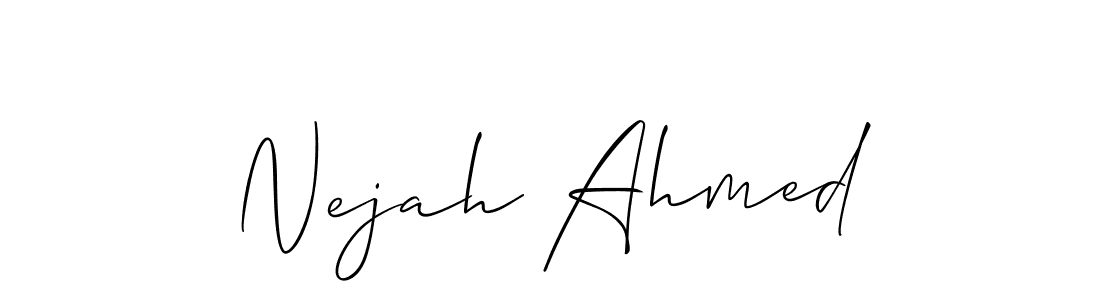 You should practise on your own different ways (Allison_Script) to write your name (Nejah Ahmed) in signature. don't let someone else do it for you. Nejah Ahmed signature style 2 images and pictures png