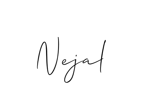 How to make Nejal name signature. Use Allison_Script style for creating short signs online. This is the latest handwritten sign. Nejal signature style 2 images and pictures png
