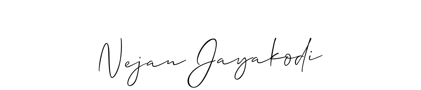 Allison_Script is a professional signature style that is perfect for those who want to add a touch of class to their signature. It is also a great choice for those who want to make their signature more unique. Get Nejan Jayakodi name to fancy signature for free. Nejan Jayakodi signature style 2 images and pictures png