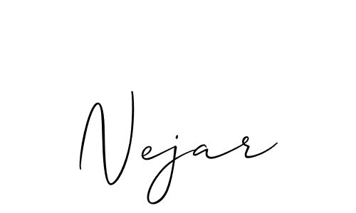 You should practise on your own different ways (Allison_Script) to write your name (Nejar) in signature. don't let someone else do it for you. Nejar signature style 2 images and pictures png