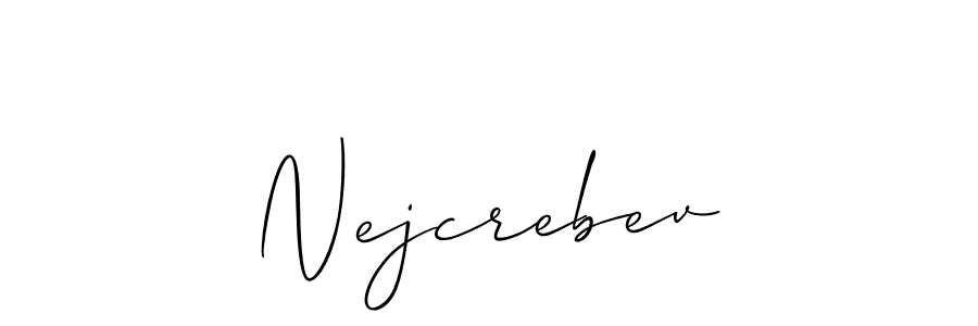 Make a short Nejcrebev signature style. Manage your documents anywhere anytime using Allison_Script. Create and add eSignatures, submit forms, share and send files easily. Nejcrebev signature style 2 images and pictures png