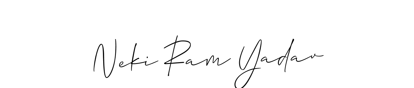 Also You can easily find your signature by using the search form. We will create Neki Ram Yadav name handwritten signature images for you free of cost using Allison_Script sign style. Neki Ram Yadav signature style 2 images and pictures png