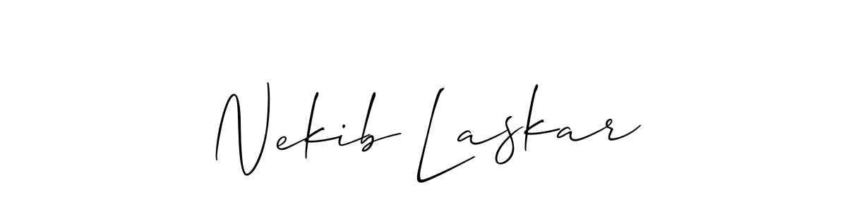 if you are searching for the best signature style for your name Nekib Laskar. so please give up your signature search. here we have designed multiple signature styles  using Allison_Script. Nekib Laskar signature style 2 images and pictures png