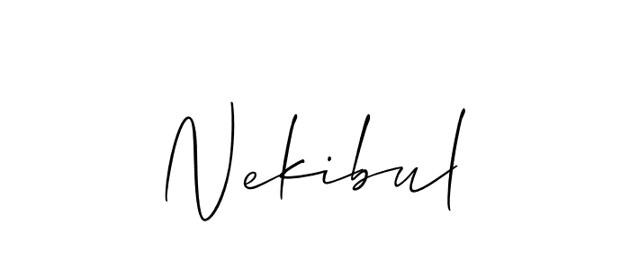 The best way (Allison_Script) to make a short signature is to pick only two or three words in your name. The name Nekibul include a total of six letters. For converting this name. Nekibul signature style 2 images and pictures png