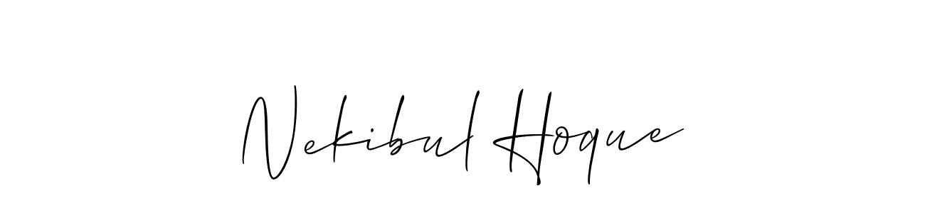 Make a beautiful signature design for name Nekibul Hoque. With this signature (Allison_Script) style, you can create a handwritten signature for free. Nekibul Hoque signature style 2 images and pictures png