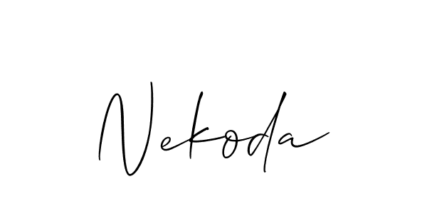 Allison_Script is a professional signature style that is perfect for those who want to add a touch of class to their signature. It is also a great choice for those who want to make their signature more unique. Get Nekoda name to fancy signature for free. Nekoda signature style 2 images and pictures png