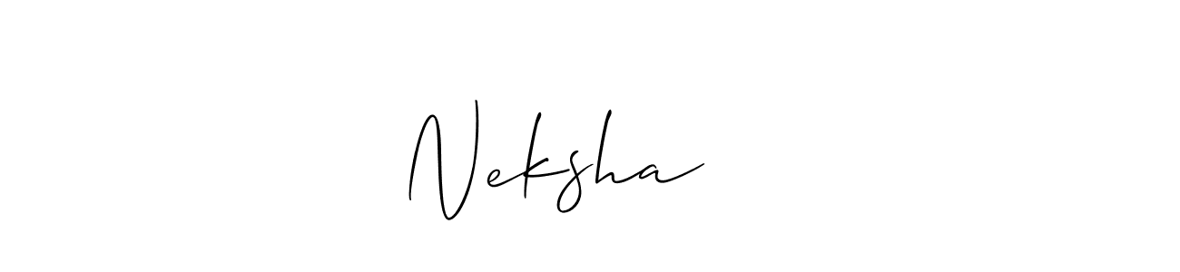 Neksha ❤️ stylish signature style. Best Handwritten Sign (Allison_Script) for my name. Handwritten Signature Collection Ideas for my name Neksha ❤️. Neksha ❤️ signature style 2 images and pictures png
