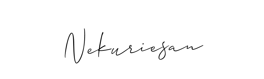 How to make Nekuriesan signature? Allison_Script is a professional autograph style. Create handwritten signature for Nekuriesan name. Nekuriesan signature style 2 images and pictures png