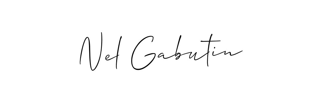 Also You can easily find your signature by using the search form. We will create Nel Gabutin name handwritten signature images for you free of cost using Allison_Script sign style. Nel Gabutin signature style 2 images and pictures png
