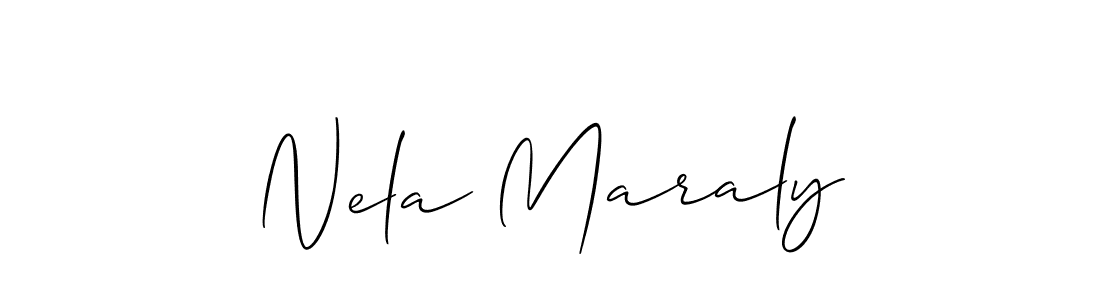 Make a beautiful signature design for name Nela Maraly. With this signature (Allison_Script) style, you can create a handwritten signature for free. Nela Maraly signature style 2 images and pictures png