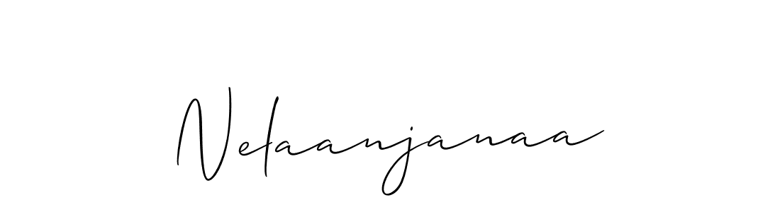 Use a signature maker to create a handwritten signature online. With this signature software, you can design (Allison_Script) your own signature for name Nelaanjanaa. Nelaanjanaa signature style 2 images and pictures png