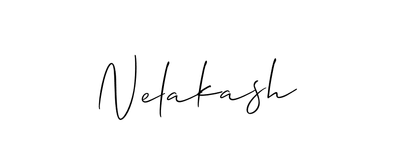 Also we have Nelakash name is the best signature style. Create professional handwritten signature collection using Allison_Script autograph style. Nelakash signature style 2 images and pictures png