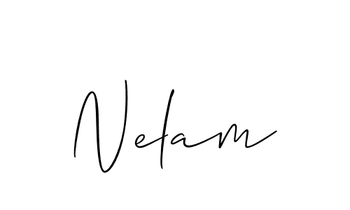 The best way (Allison_Script) to make a short signature is to pick only two or three words in your name. The name Nelam include a total of six letters. For converting this name. Nelam signature style 2 images and pictures png