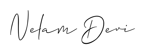 You should practise on your own different ways (Allison_Script) to write your name (Nelam Devi) in signature. Don't let someone else do it for you. Nelam Devi signature style 2 images and pictures png