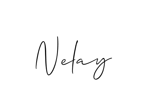 How to make Nelay signature? Allison_Script is a professional autograph style. Create handwritten signature for Nelay name. Nelay signature style 2 images and pictures png