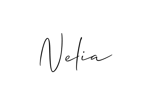 Allison_Script is a professional signature style that is perfect for those who want to add a touch of class to their signature. It is also a great choice for those who want to make their signature more unique. Get Nelia name to fancy signature for free. Nelia signature style 2 images and pictures png