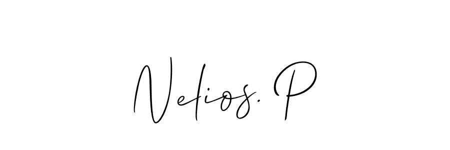 You should practise on your own different ways (Allison_Script) to write your name (Nelios. P) in signature. don't let someone else do it for you. Nelios. P signature style 2 images and pictures png