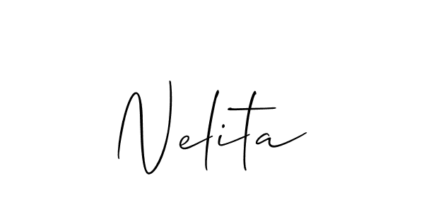 Make a beautiful signature design for name Nelita. With this signature (Allison_Script) style, you can create a handwritten signature for free. Nelita signature style 2 images and pictures png