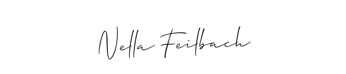 Make a beautiful signature design for name Nella Feilbach. With this signature (Allison_Script) style, you can create a handwritten signature for free. Nella Feilbach signature style 2 images and pictures png