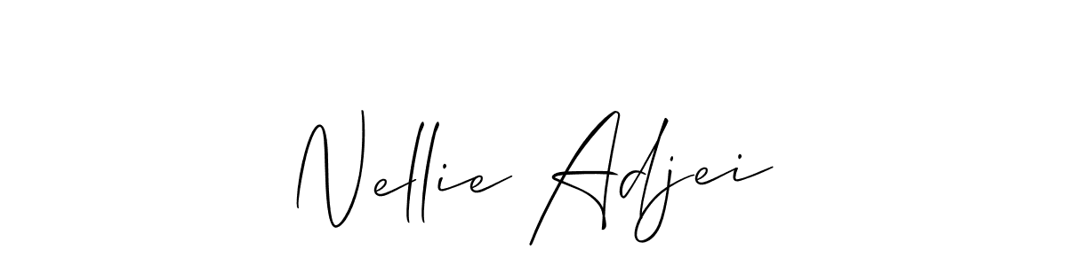 How to make Nellie Adjei signature? Allison_Script is a professional autograph style. Create handwritten signature for Nellie Adjei name. Nellie Adjei signature style 2 images and pictures png