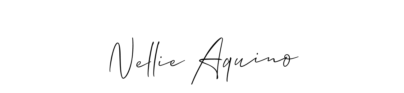 Use a signature maker to create a handwritten signature online. With this signature software, you can design (Allison_Script) your own signature for name Nellie Aquino. Nellie Aquino signature style 2 images and pictures png