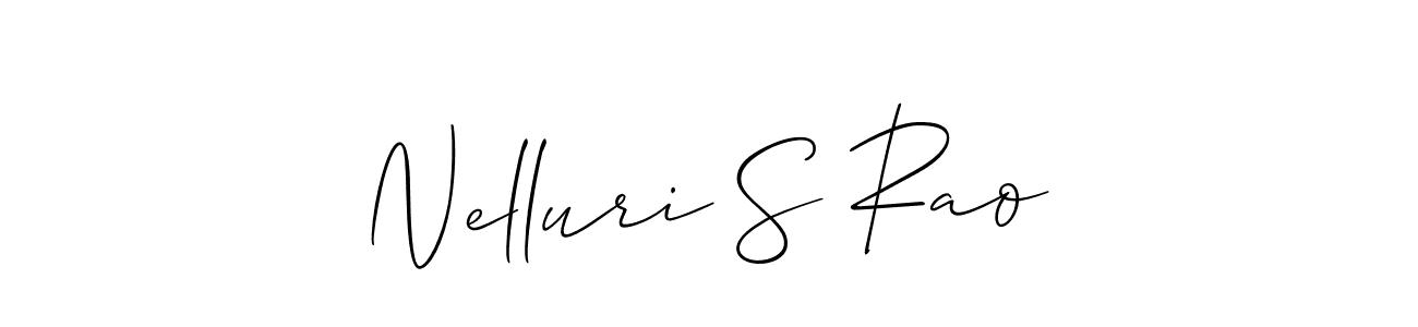 How to make Nelluri S Rao name signature. Use Allison_Script style for creating short signs online. This is the latest handwritten sign. Nelluri S Rao signature style 2 images and pictures png