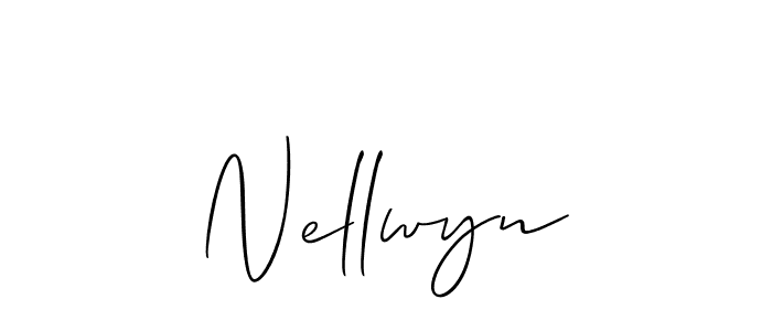 if you are searching for the best signature style for your name Nellwyn. so please give up your signature search. here we have designed multiple signature styles  using Allison_Script. Nellwyn signature style 2 images and pictures png