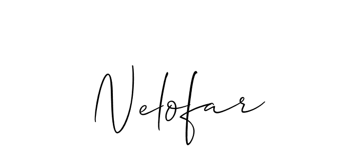 Use a signature maker to create a handwritten signature online. With this signature software, you can design (Allison_Script) your own signature for name Nelofar. Nelofar signature style 2 images and pictures png