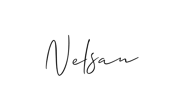 Create a beautiful signature design for name Nelsan. With this signature (Allison_Script) fonts, you can make a handwritten signature for free. Nelsan signature style 2 images and pictures png