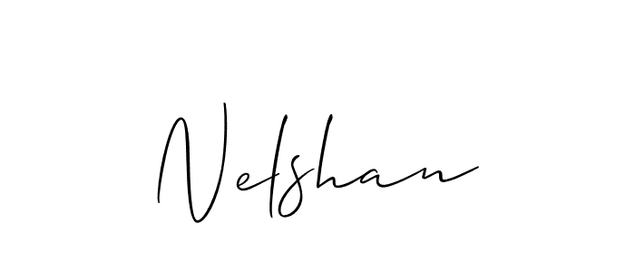 How to make Nelshan signature? Allison_Script is a professional autograph style. Create handwritten signature for Nelshan name. Nelshan signature style 2 images and pictures png