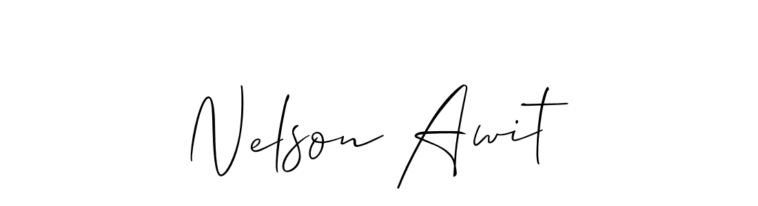 Also You can easily find your signature by using the search form. We will create Nelson Awit name handwritten signature images for you free of cost using Allison_Script sign style. Nelson Awit signature style 2 images and pictures png