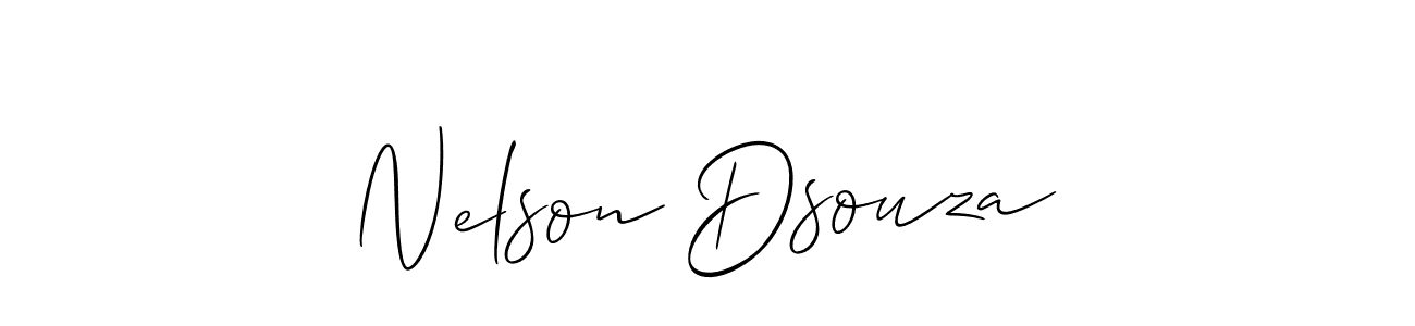 How to make Nelson Dsouza name signature. Use Allison_Script style for creating short signs online. This is the latest handwritten sign. Nelson Dsouza signature style 2 images and pictures png